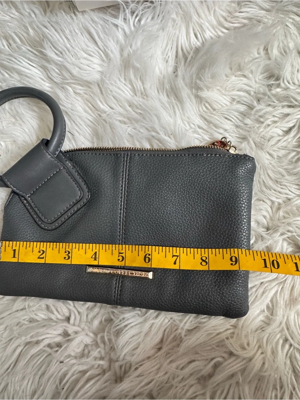Mia K Collection Simone Wristlet Charcoal Gray Vegan Leather